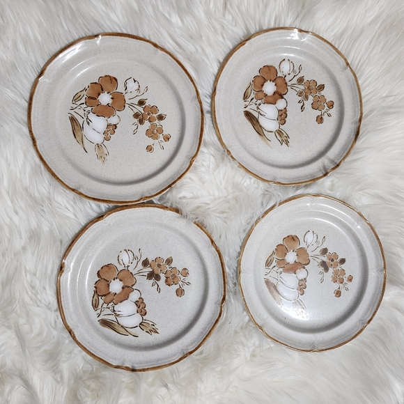 4 Autumn Fair Baroque HEARTHSIDE STONEWARE Dinner Plates - Picture 1 of 3
